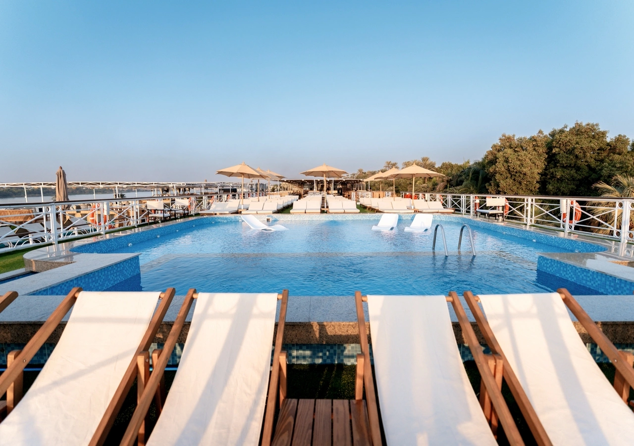 Sun deck of the JAZ Bahareya Nile Cruise Nile cruise
